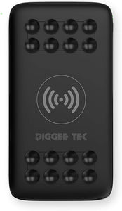 Powerbank Wireless 20.000mAh Drahtlos Aufladen Qi Technologie LED Status Display Outdoor Camping Reise Kfz LKW Adapter Externes Handy Akku Tragbares Ladegerät USB USB-C USB-Micro (20.000mAh, Schwarz)