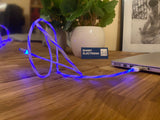 Multi 3-in-1 USB Ladekabel (silber) Innenkabel Leuchtend Kfz Camping Reise Lkw Adapter LED magnetische Stecker USB-C USB-Micro i-Produkte