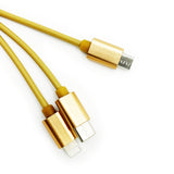 Multi USB Ladekabel 3-in-1 Ausziehbar 1m USB-C USB-Micro i-Produkte 8-Pin KFZ Camping Lkw Reise