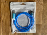 Multi 3-in-1 USB Ladekabel (blau) Innenkabel Leuchtend Kfz Camping Reise Lkw Adapter LED magnetische Stecker USB-C USB-Micro i-Produkte